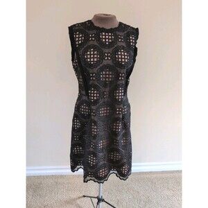 Reiss Women’s 10 Dress Dixie  Graphic Lace Scallop Hem Sleeveless Whimseygoth